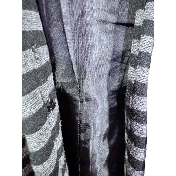 Tahari Arthur S. Levine Striped Open Blazer Gray Black Knit Jacket Size 8 - Picture 6 of 7
